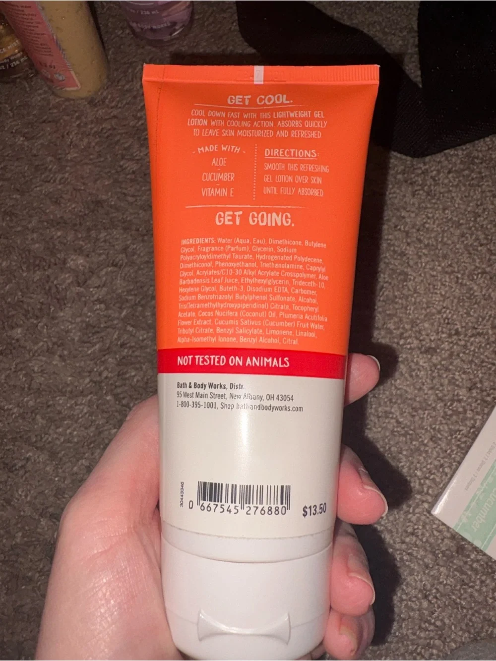 Bath & Body Works Cool Off Gel Lotion Orange and White
